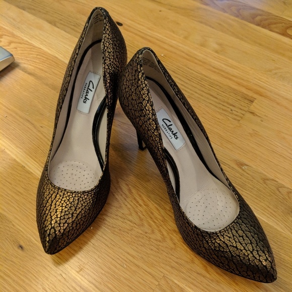 Clarks Shoes - Clarks Narrative Metallic Women's Heels